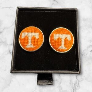 Needlepoint cufflinks - University of Tennessee